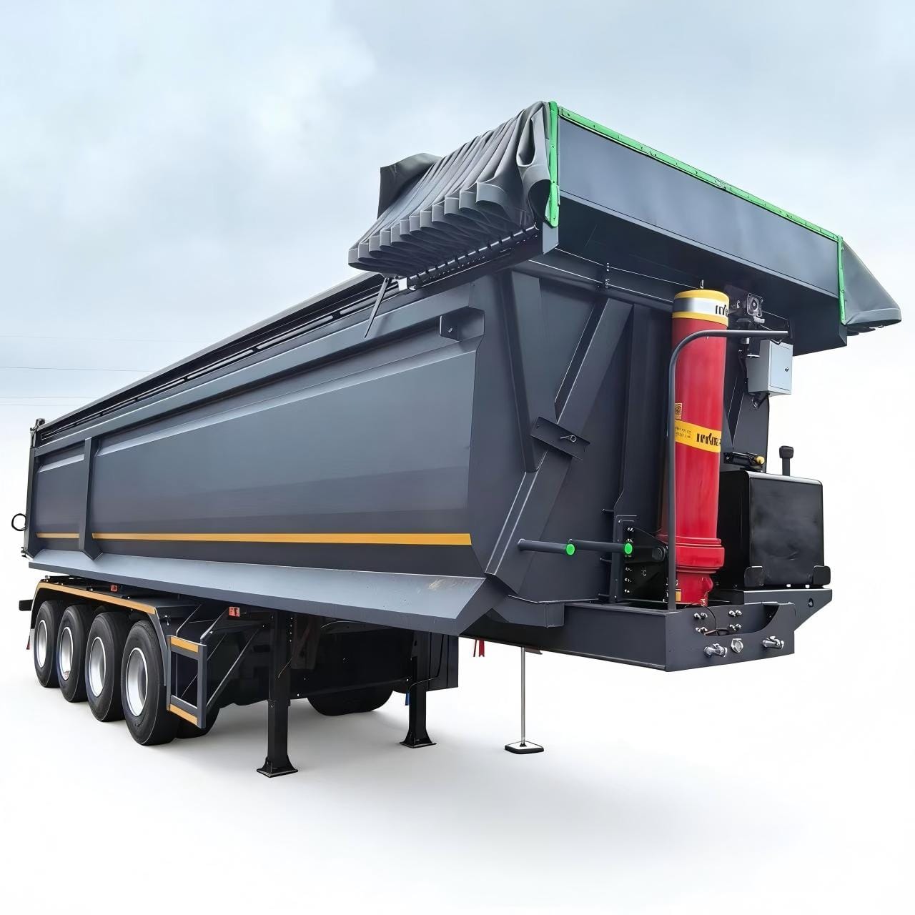 4-axle U shapeFour Bridge Rear Turning Self-unloading semi tarlier