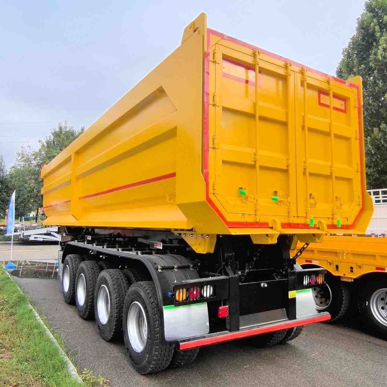 4-axle U shapeFour Bridge Rear Turning Self-unloading semi tarlier - Image 5