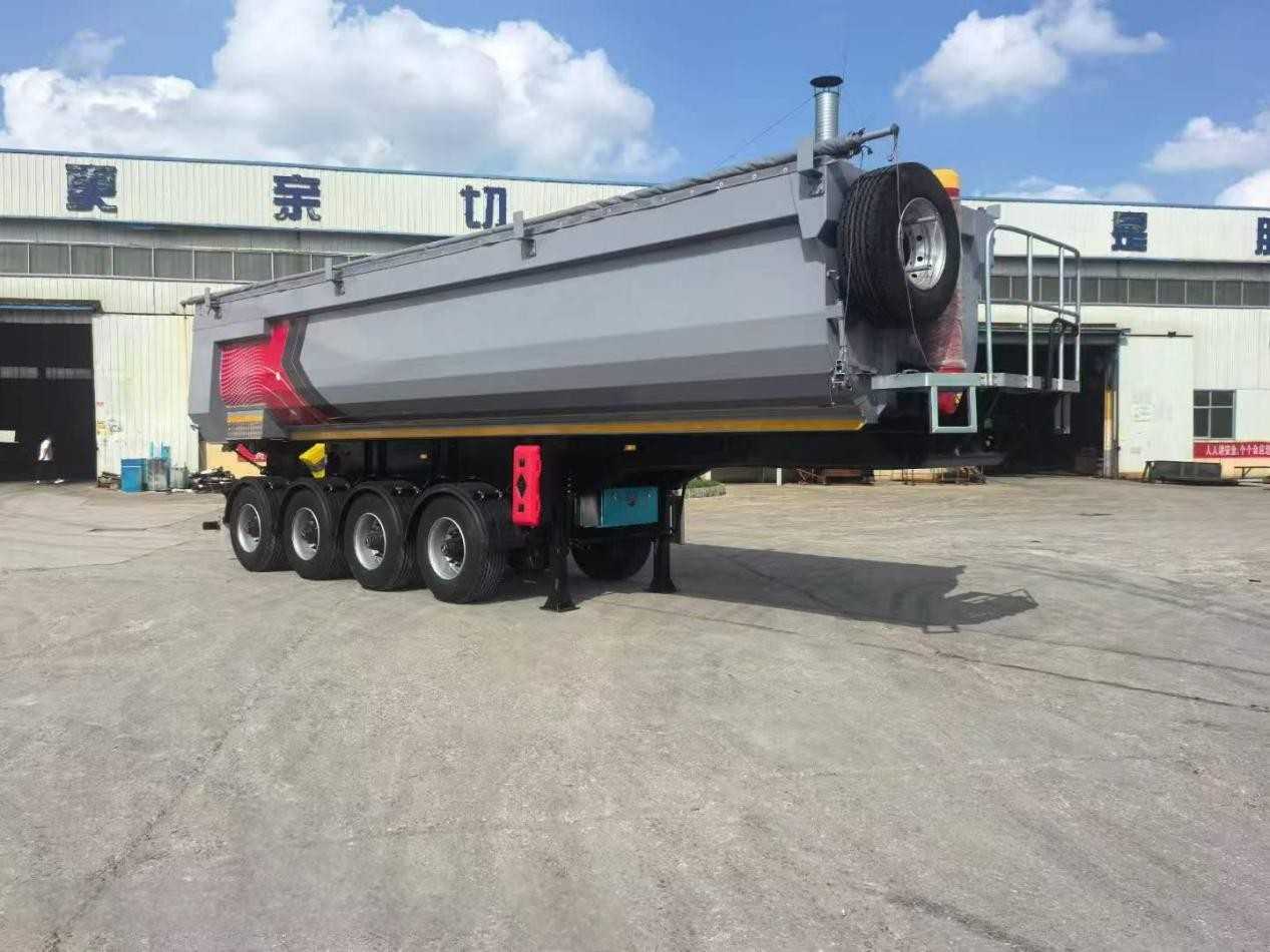 U shaped four-bridge front axle lifting rear turning self-unloading semi tarlier - Image 2