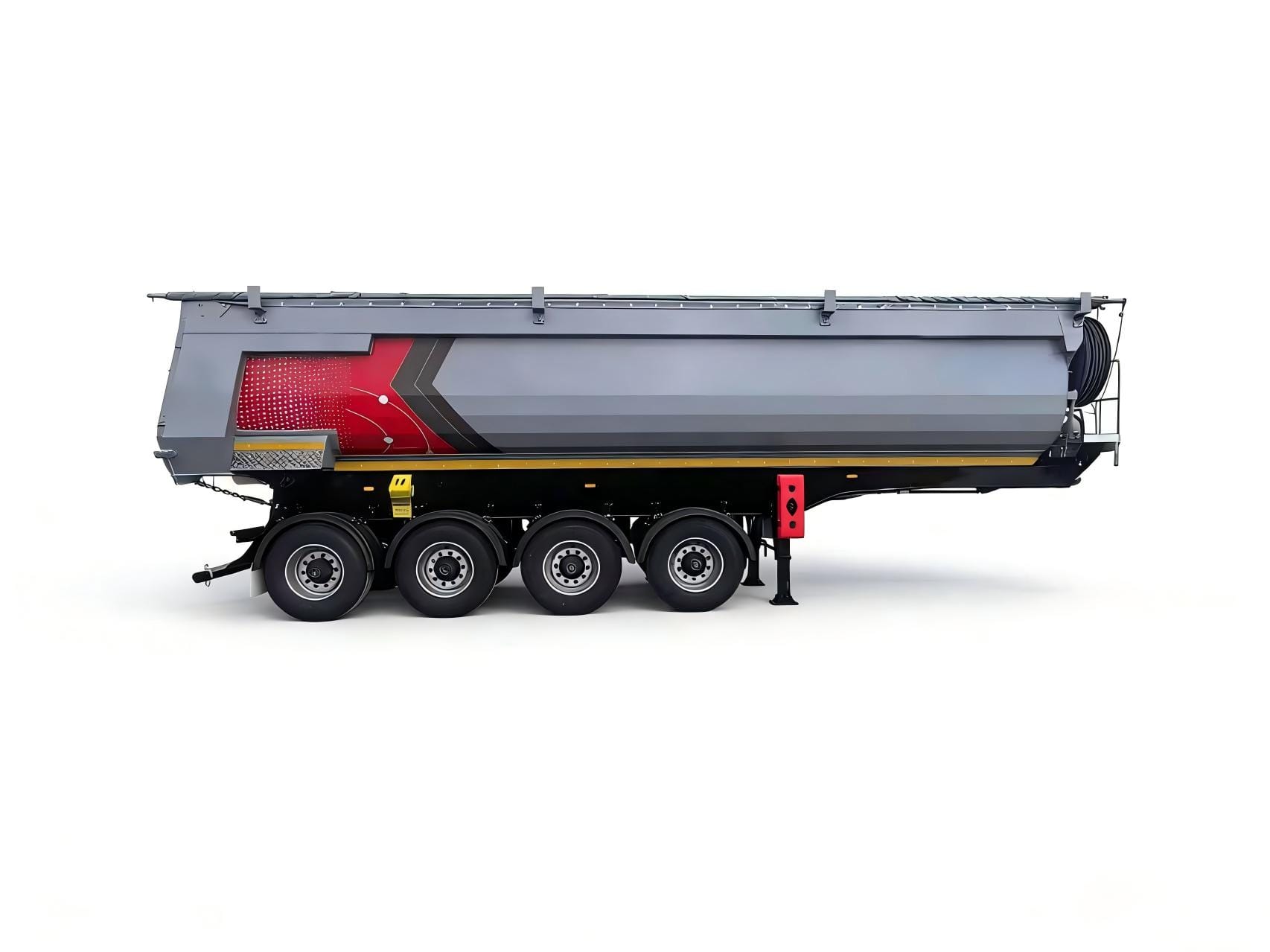 4-axle U-shaped four-axle front lift-and-turn dump semi tarlier