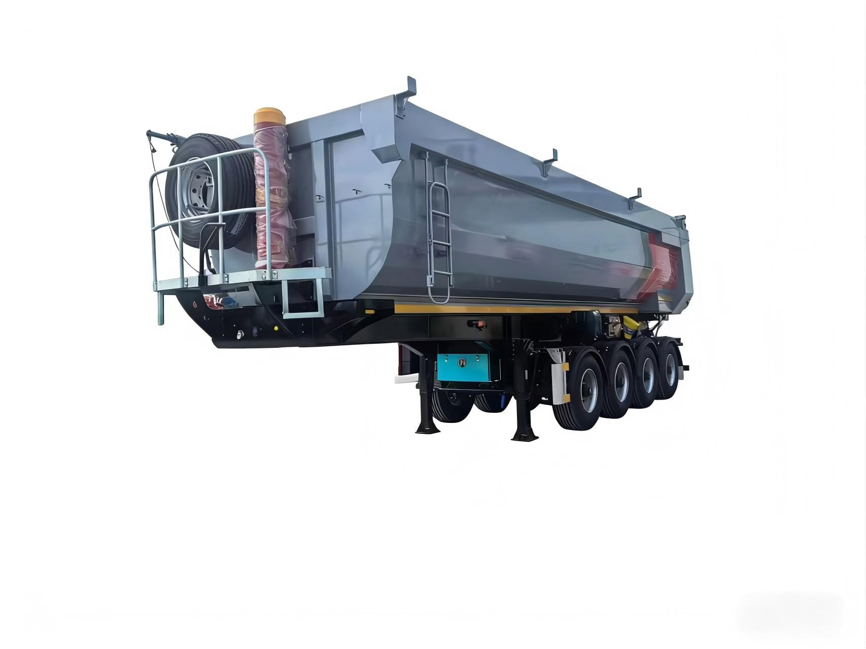 U shaped four-bridge front axle lifting rear turning self-unloading semi tarlier